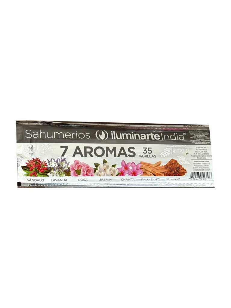 Sahumerio Iluminarte India 7 Aromas x 35 Varillas