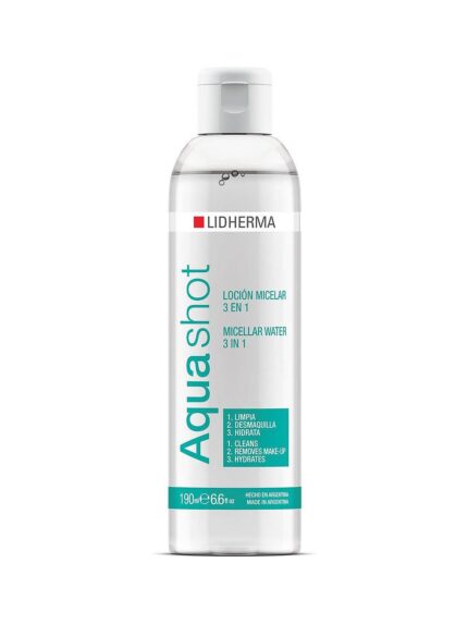 Loción Micelar 3 En 1 Lidherma Aqua Shot X 190ml